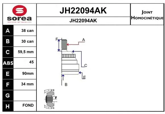 Joint Kit, drive shaft (JH22094AK)