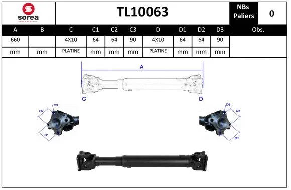 Propshaft, axle drive (TL10063)