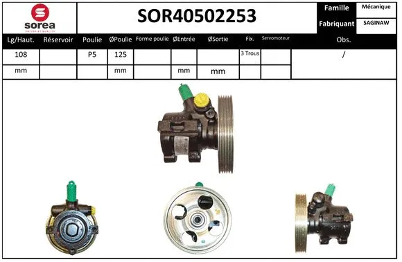 Hydraulic Pump, steering (SOR40502253)