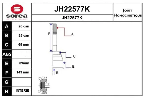 Joint Kit, drive shaft (JH22577K)