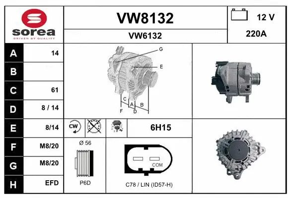 Alternator (VW8132)