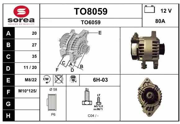Alternator (TO8059)