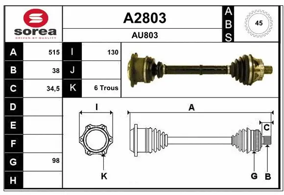 Drive Shaft (A2803)