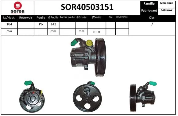 Hydraulic Pump, steering (SOR40503151)