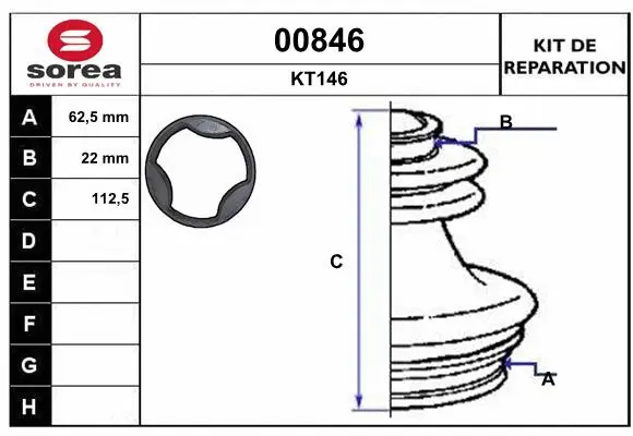 Bellow Kit, drive shaft (00846)