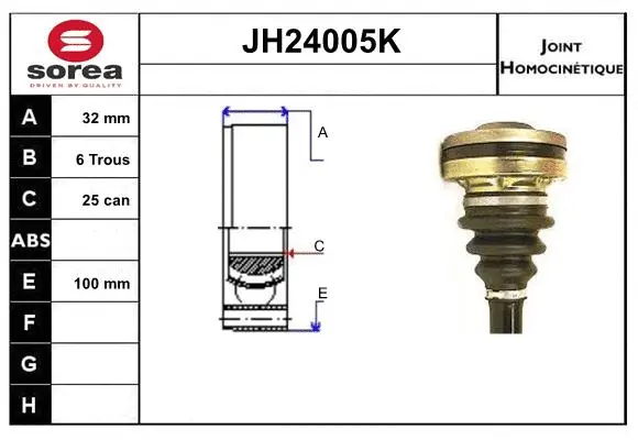 Joint Kit, drive shaft (JH24005K)