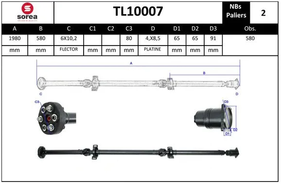 Propshaft, axle drive (TL10007)