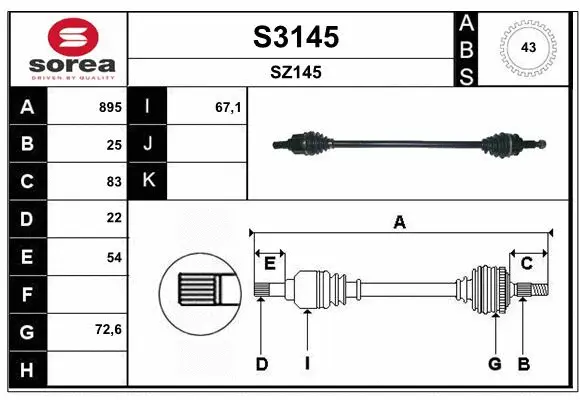 Drive Shaft (S3145)