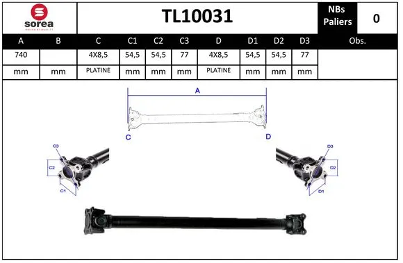 Propshaft, axle drive (TL10031)