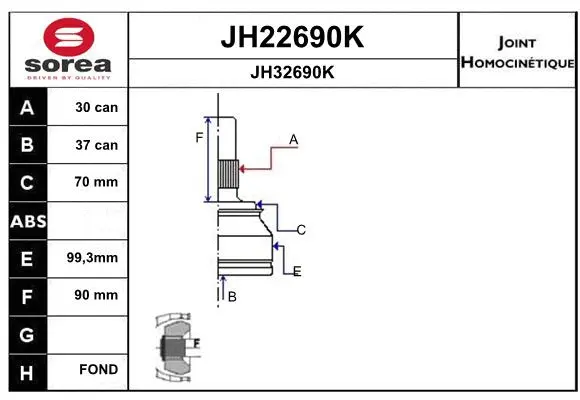 Joint Kit, drive shaft (JH22690K)
