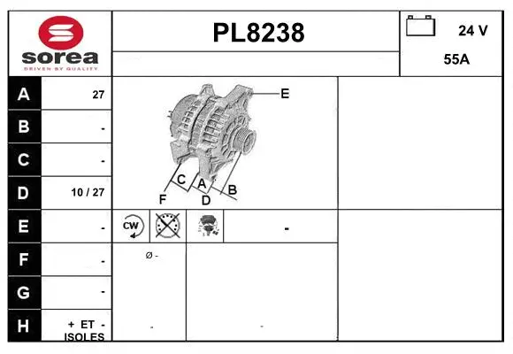 Alternator (PL8238)