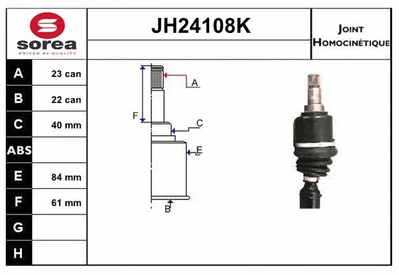 Joint Kit, drive shaft (JH24108K)