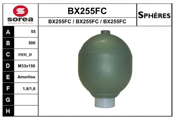 Pressure Accumulator, pneumatic suspension (BX255FC)