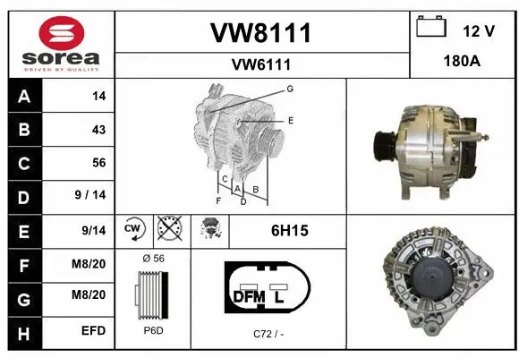 Alternator (VW8111)