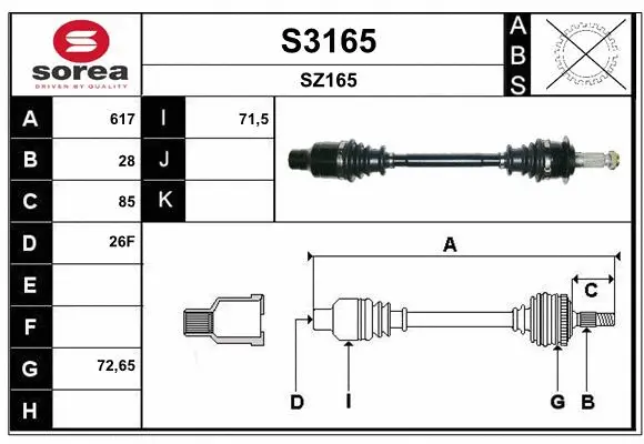 Drive Shaft (S3165)