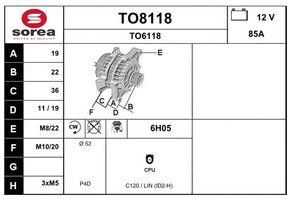Alternator (TO8118)