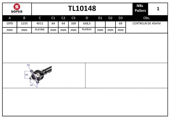Propshaft, axle drive (TL10148)