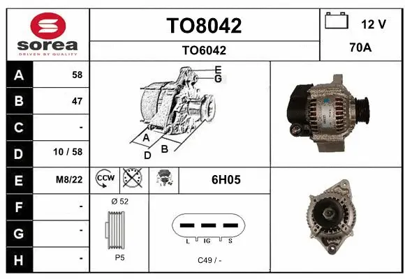 Alternator (TO8042)
