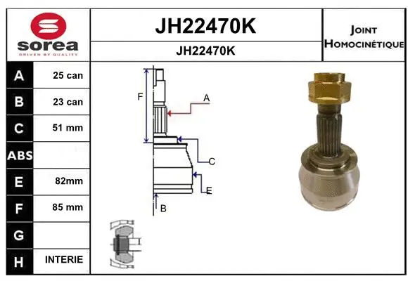 Joint Kit, drive shaft (JH22470K)