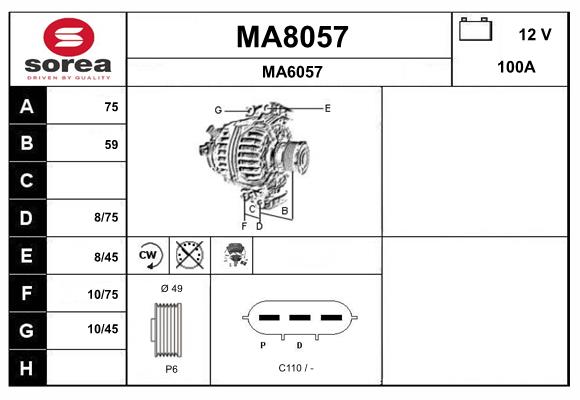 Alternator (MA8057)