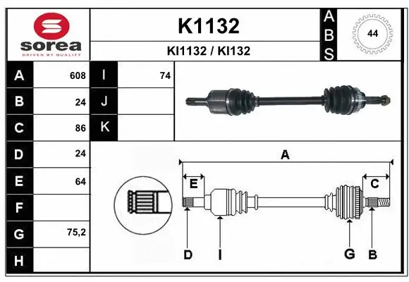 Drive Shaft (K1132)