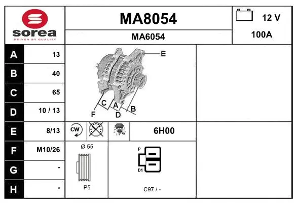 Alternator (MA8054)