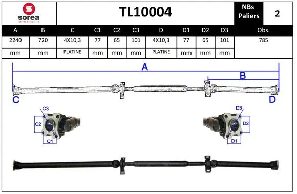 Propshaft, axle drive (TL10004)