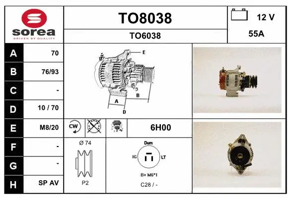 Alternator (TO8038)