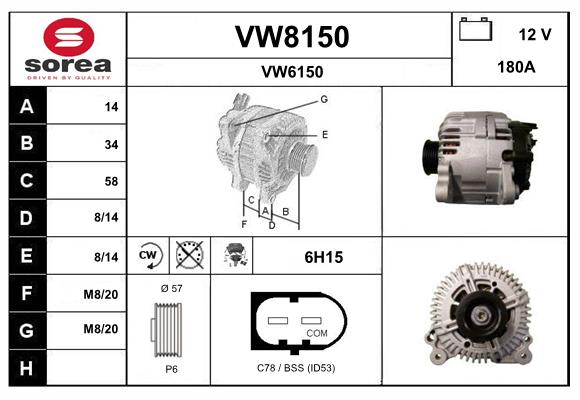 Alternator (VW8150)