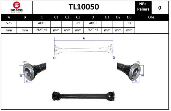 Propshaft, axle drive (TL10050)