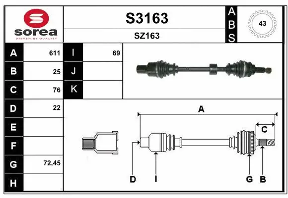 Drive Shaft (S3163)