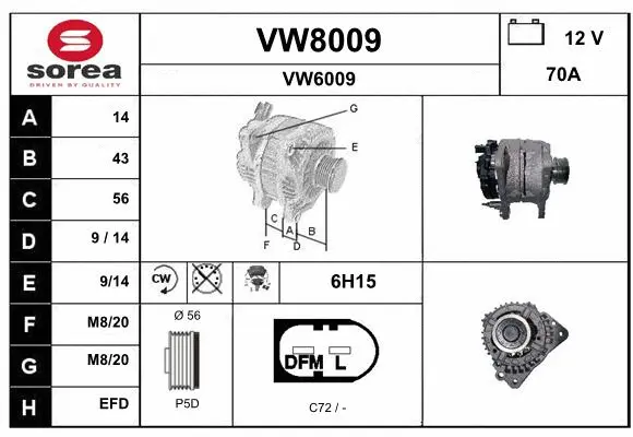 Alternator (VW8009)