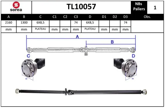 Propshaft, axle drive (TL10057)
