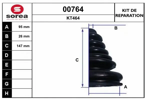 Bellow Kit, drive shaft (00764)