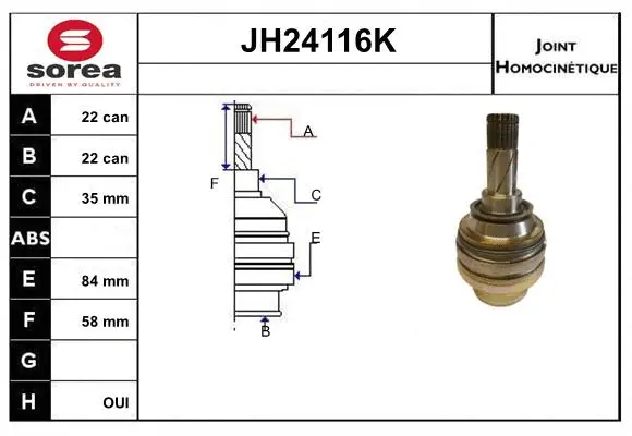 Joint Kit, drive shaft (JH24116K)