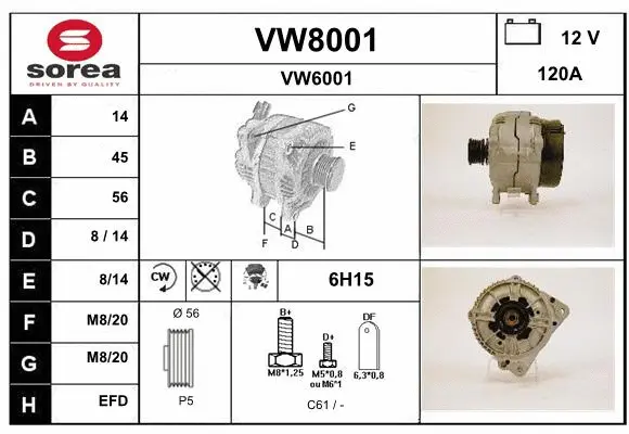 Alternator (VW8001)