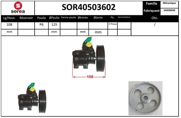 Hydraulic Pump, steering (SOR40503602)