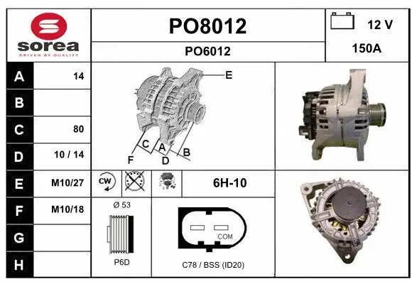 Alternator (PO8012)