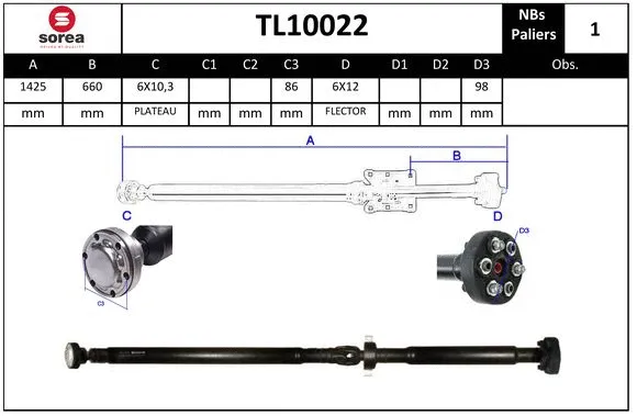 Propshaft, axle drive (TL10022)