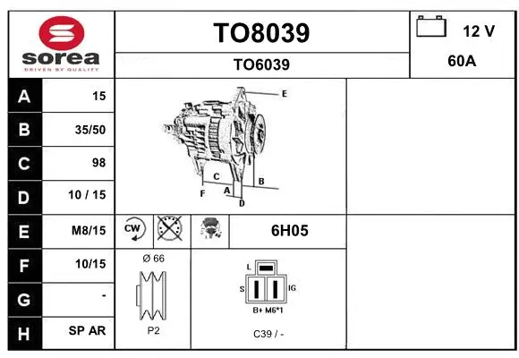 Alternator (TO8039)