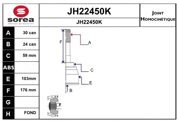 Joint Kit, drive shaft (JH22450K)