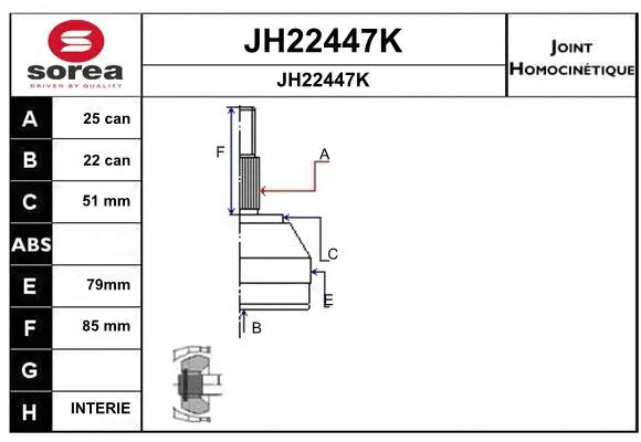 Joint Kit, drive shaft (JH22447K)