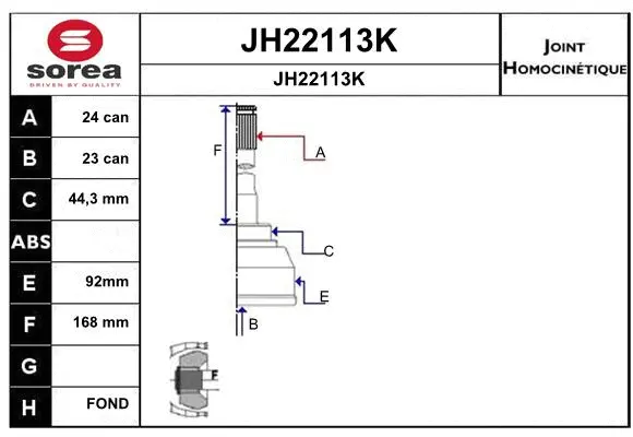 Joint Kit, drive shaft (JH22113K)
