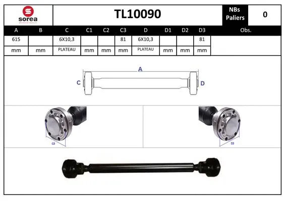 Propshaft, axle drive (TL10090)