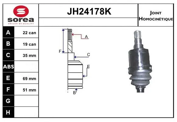 Joint Kit, drive shaft (JH24178K)