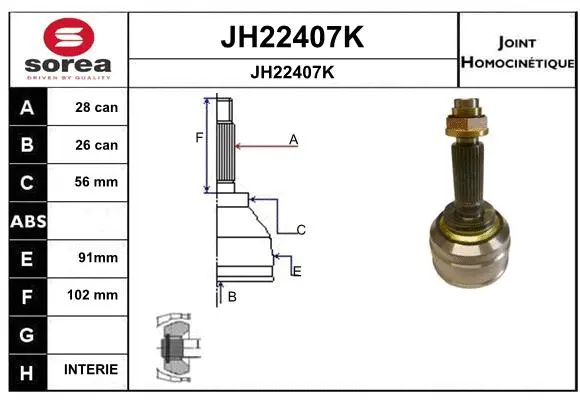 Joint Kit, drive shaft (JH22407K)