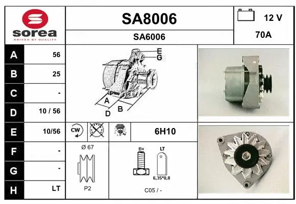 Alternator (SA8006)