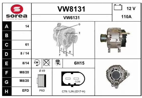 Alternator (VW8131)