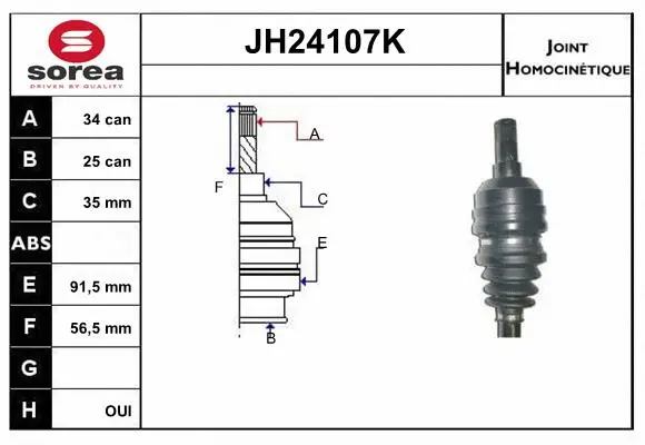 Joint Kit, drive shaft (JH24107K)