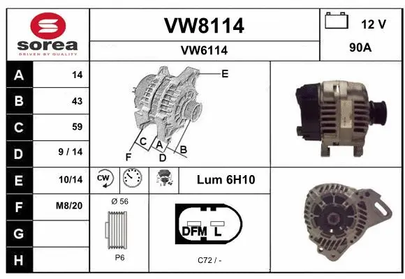 Alternator (VW8114)